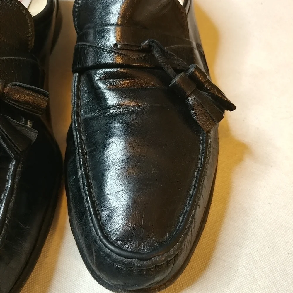 Mario Bruni Men's 9 D Black Leather Tassel Loafe